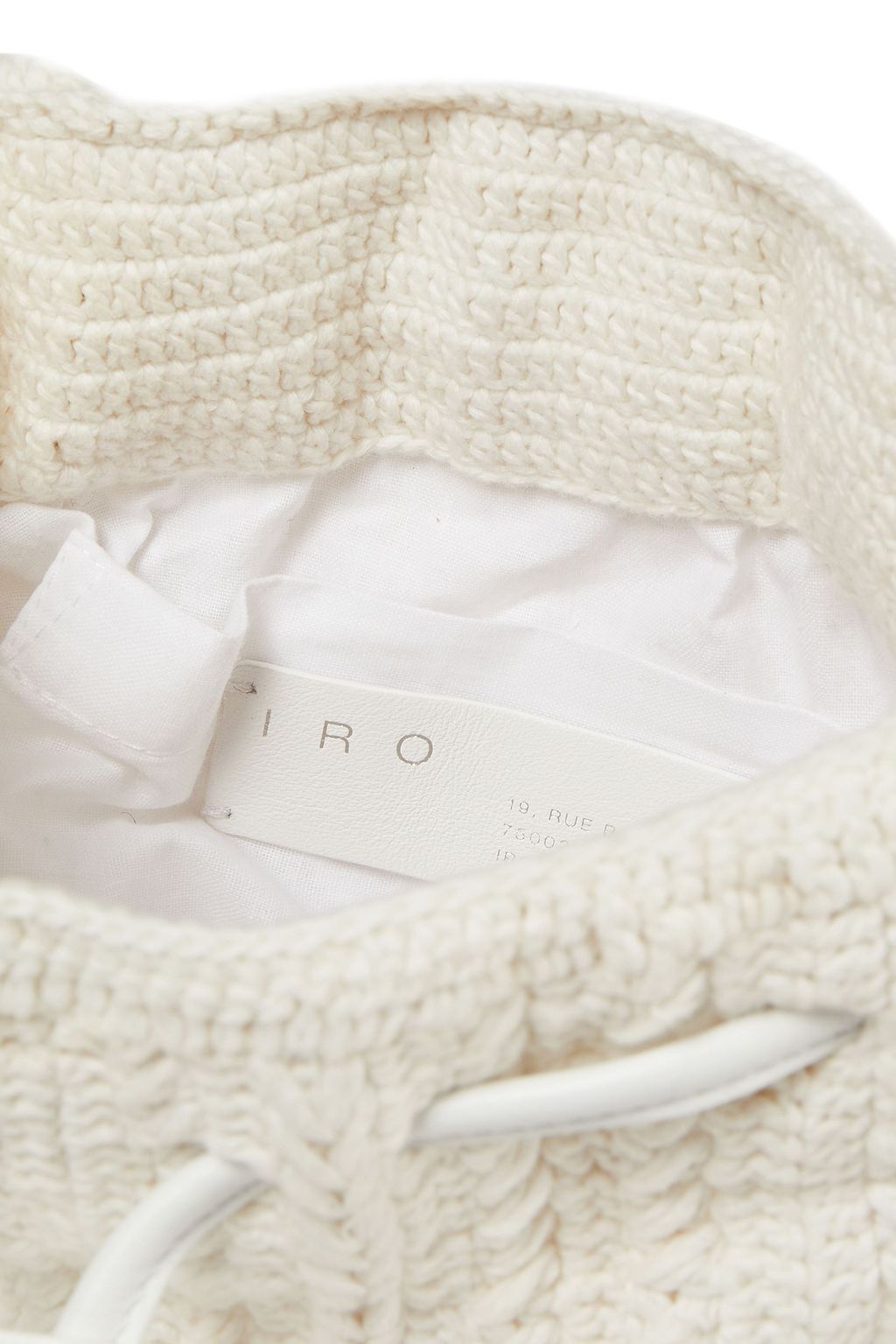 IRO Loster leather-trimmed crocheted bucket bag