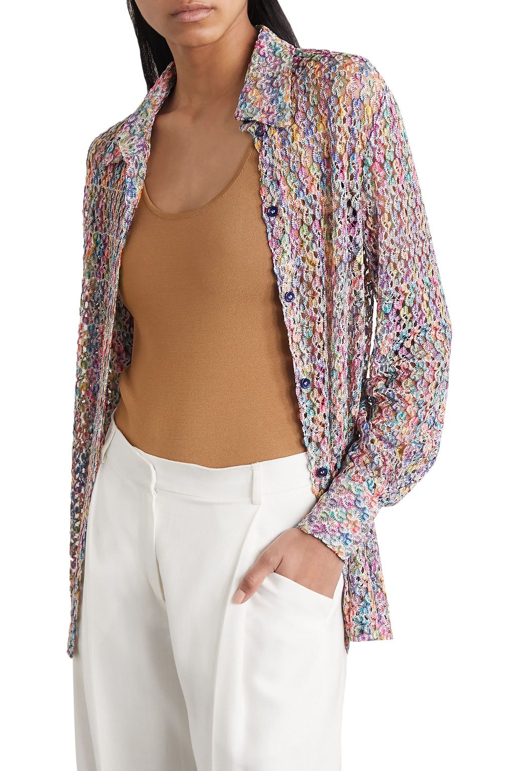 MISSONI Crochet-knit shirt