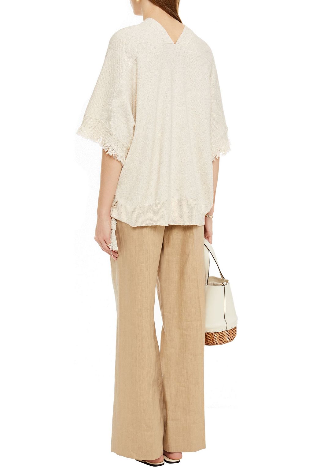 VANESSA BRUNO Frayed bouclé-knit poncho