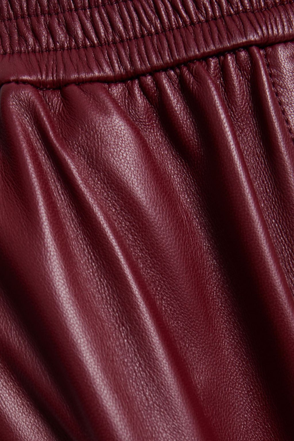 JOSEPH Gathered leather shorts