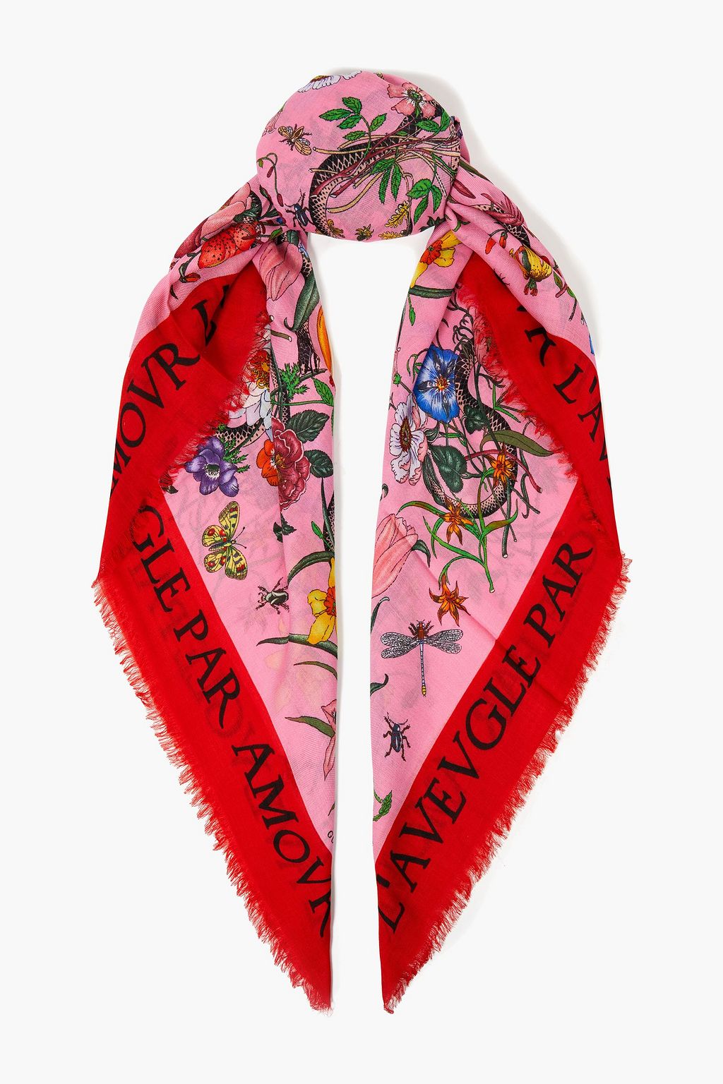 Frayed printed wool and silk-blend scarf | Sale to 70% off | THE OUTNET | GUCCI | THE