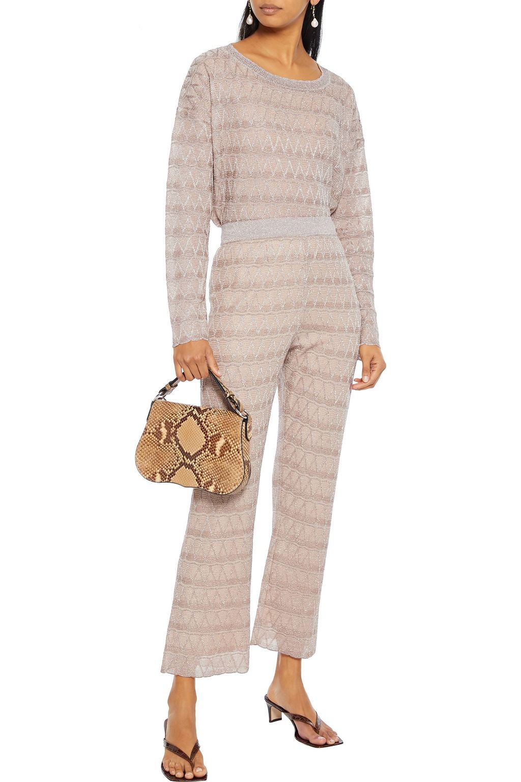M MISSONI Metallic crochet-knit sweater