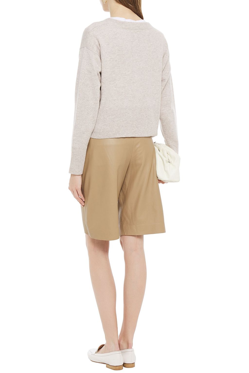 N.PEAL Cropped mélange cashmere sweater