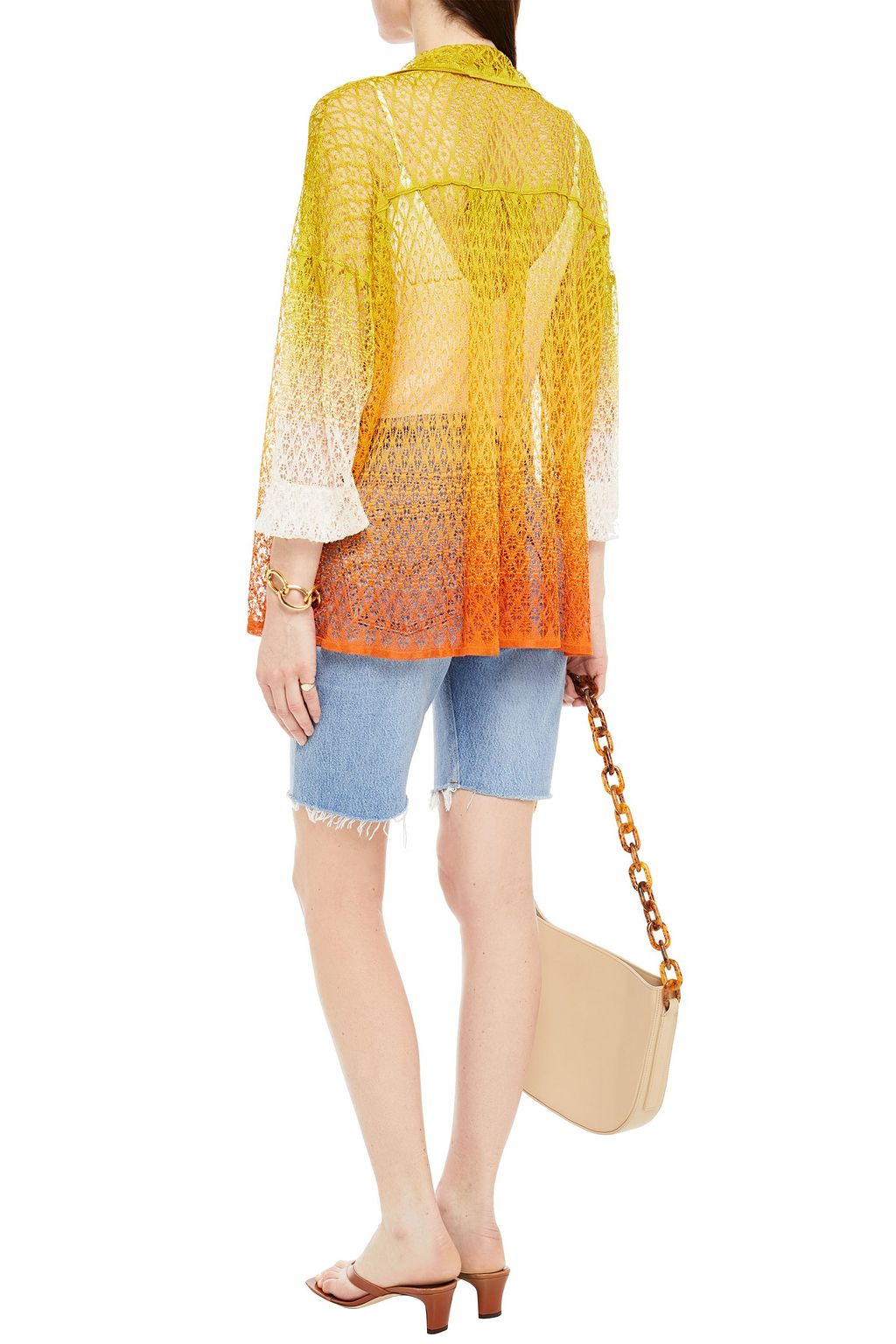 MISSONI Oversized dégradé crochet-knit cardigan