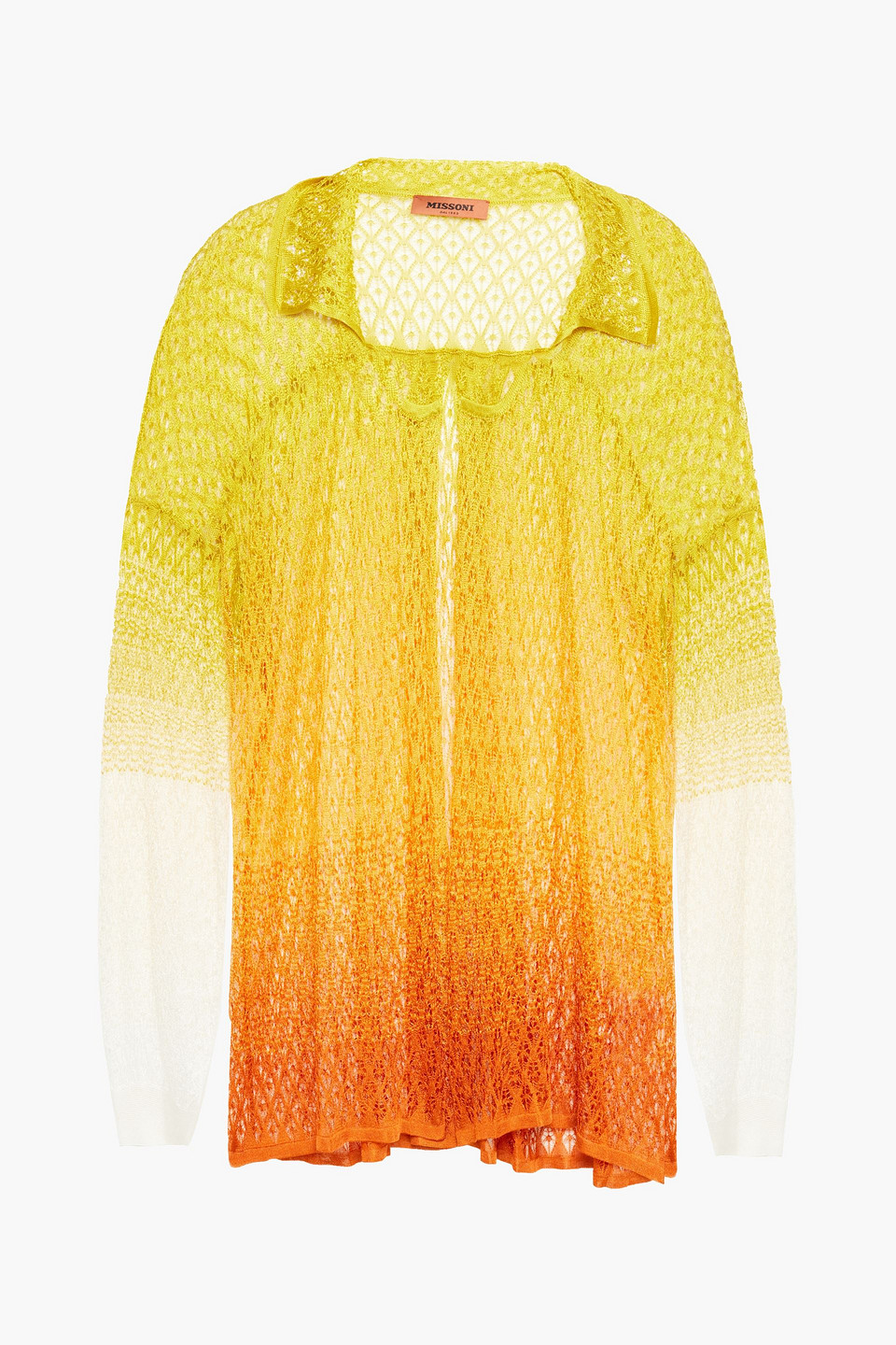 Missoni Woman Oversized Dégradé Crochet-knit Cardigan Marigold Size 38
