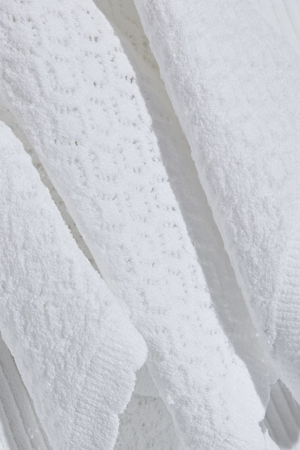AUTUMN CASHMERE Fluted pointelle knit-paneled ribbed-knit sweater