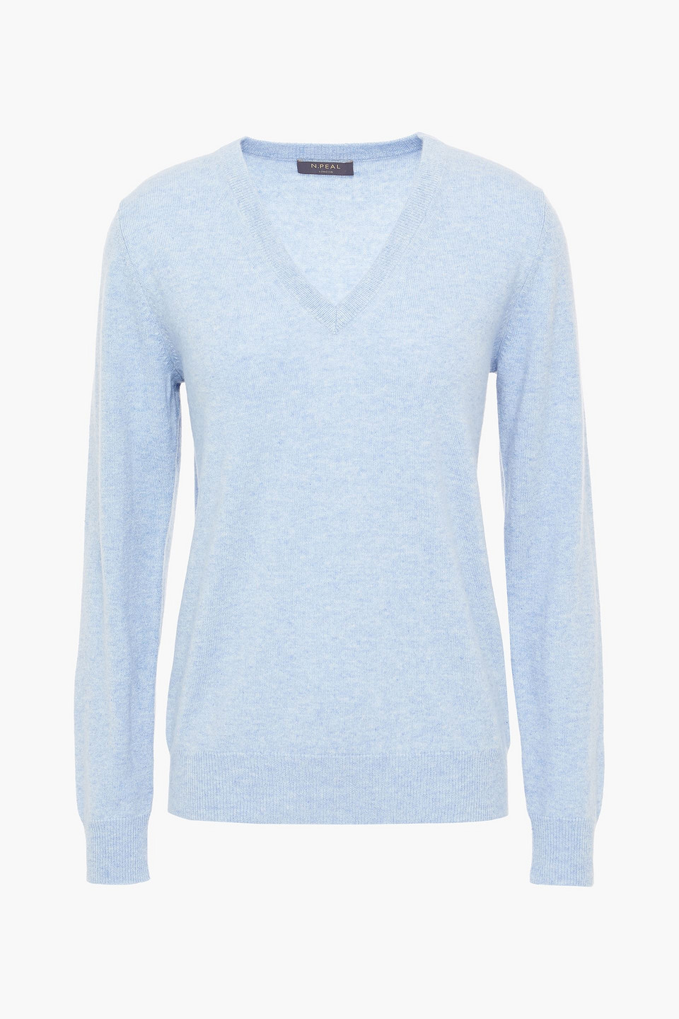 n.peal - mélange cashmere sweater - blue - l
