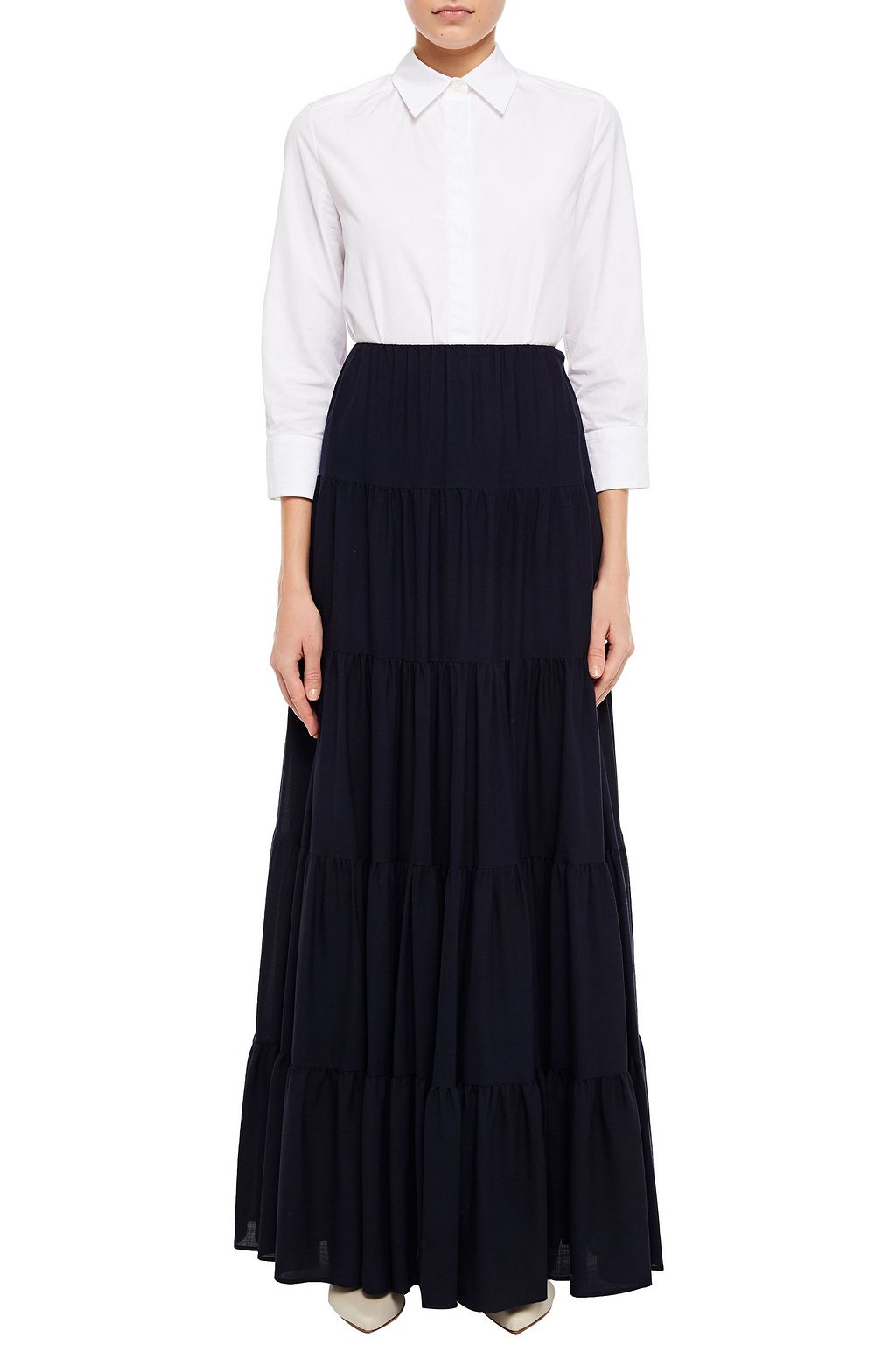 GABRIELA HEARST Mariela gathered wool and cashmere-blend maxi skirt