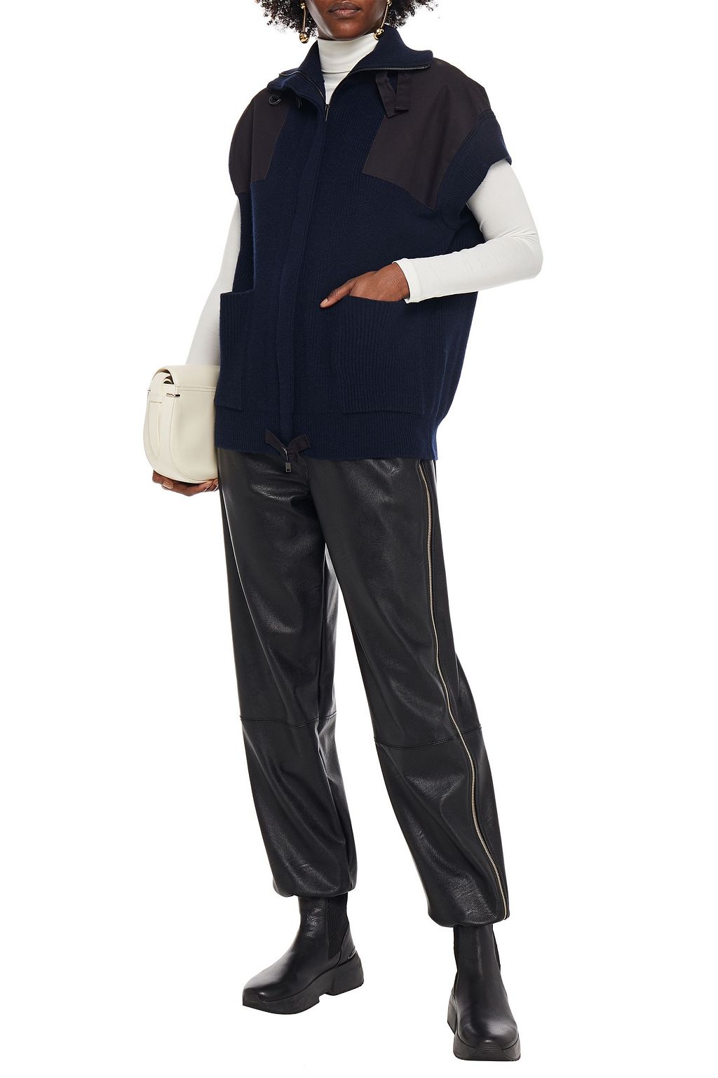 STELLA MCCARTNEY Drill-paneled ribbed wool vest