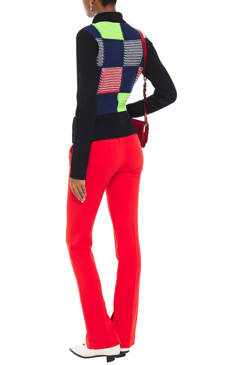 VICTORIA BECKHAM Intarsia-knit wool turtleneck sweater