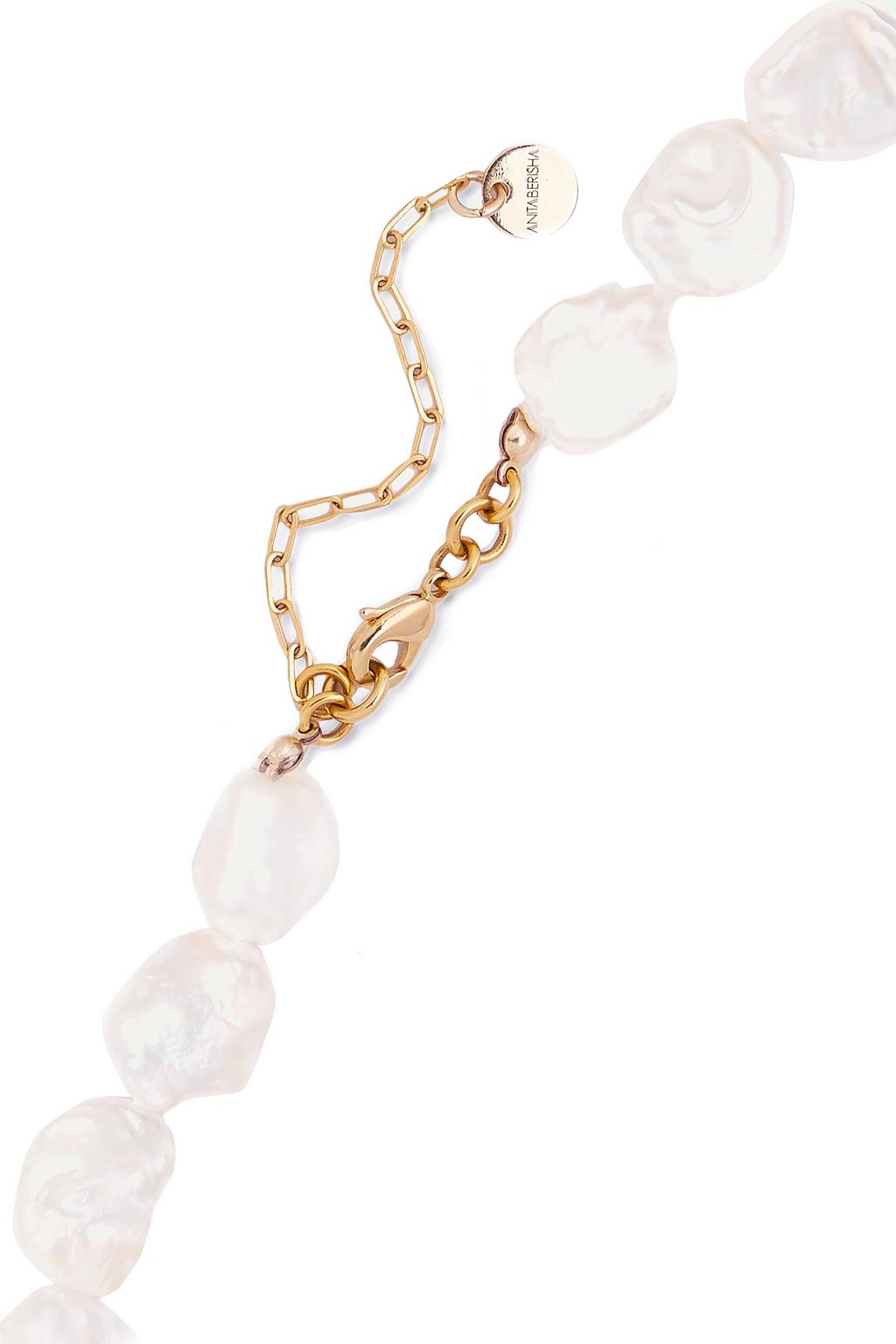 ​ANITA BERISHA 14-karat gold-plated pearl choker