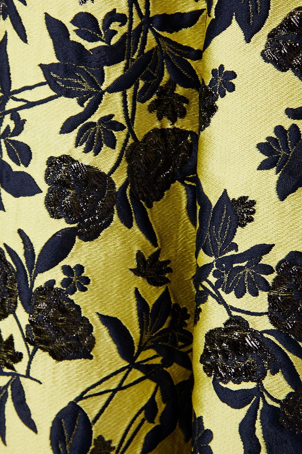 ERDEM Yoko pleated floral-brocade dress