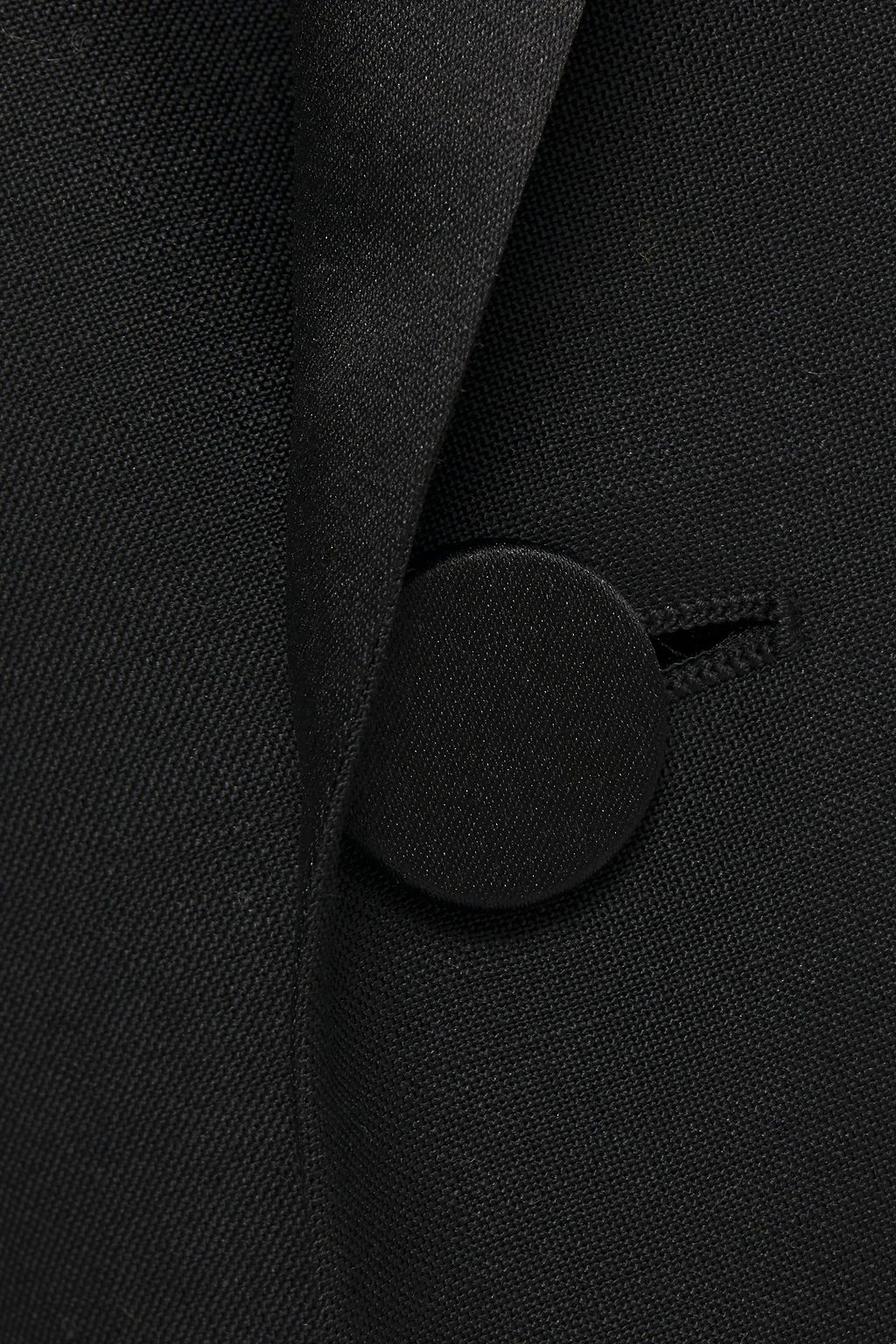 LANVIN Double-breasted satin-trimmed mohair and wool-blend blazer