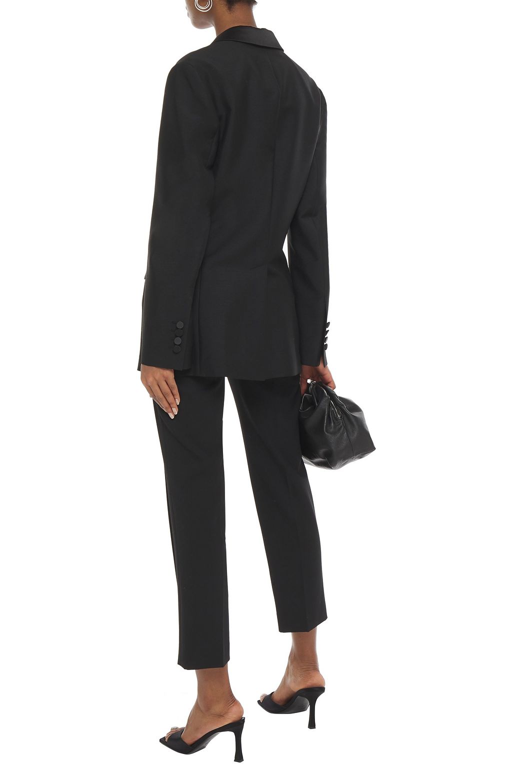 LANVIN Double-breasted satin-trimmed mohair and wool-blend blazer