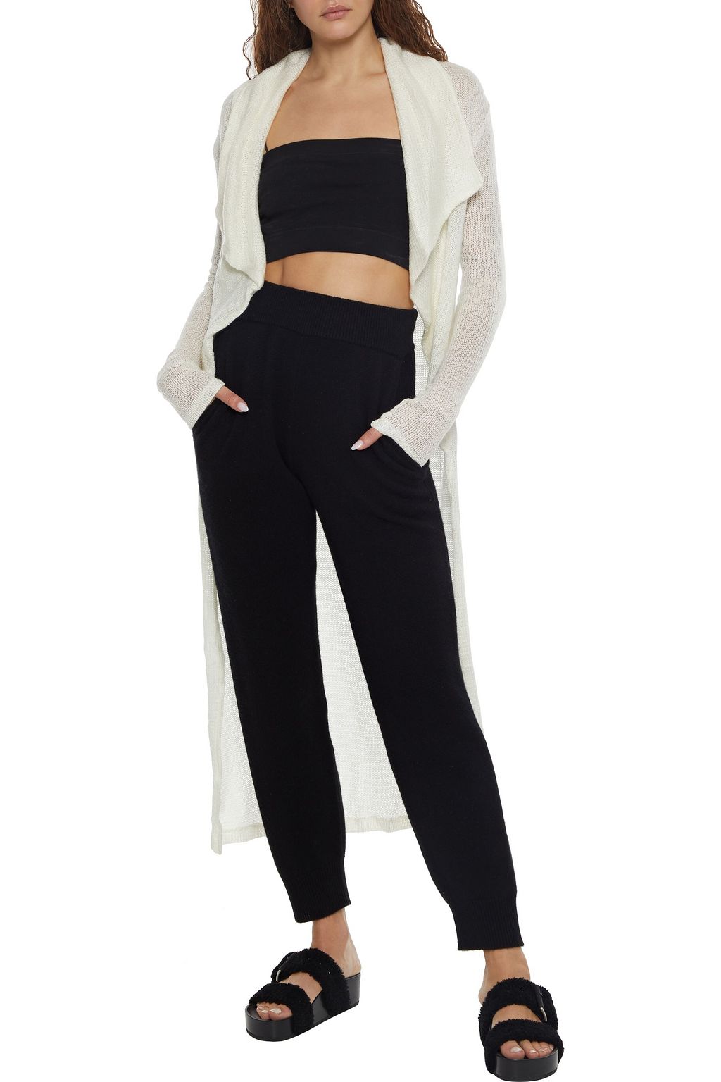 CSBLA BY COSABELLA Avron asymmetric crochet-knit cardigan