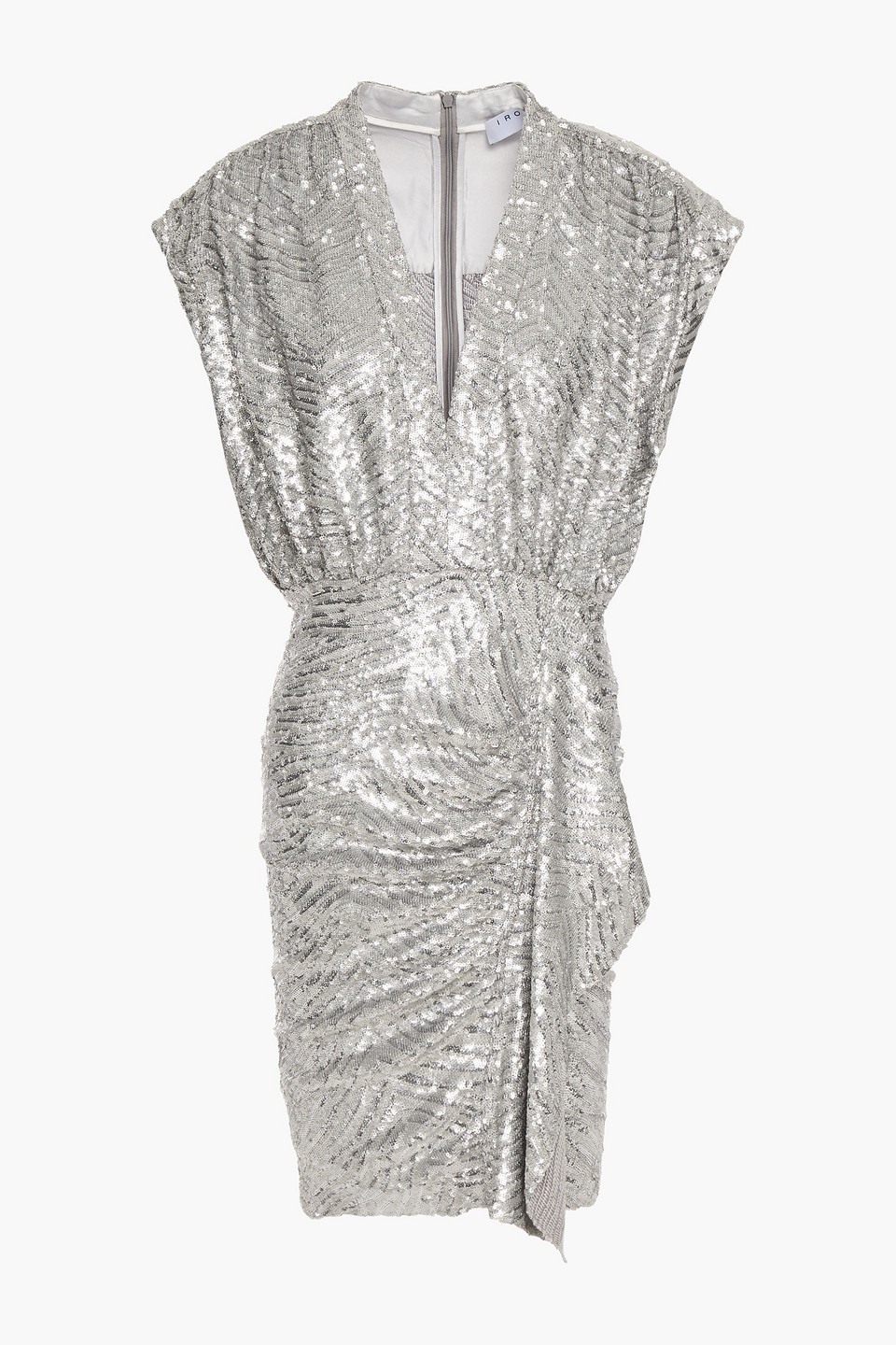 Sagria gathered sequined crepe mini dress