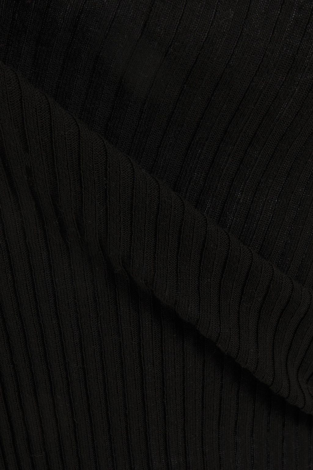 VICTORIA BECKHAM Lattice-trimmed ribbed cotton turtleneck sweater