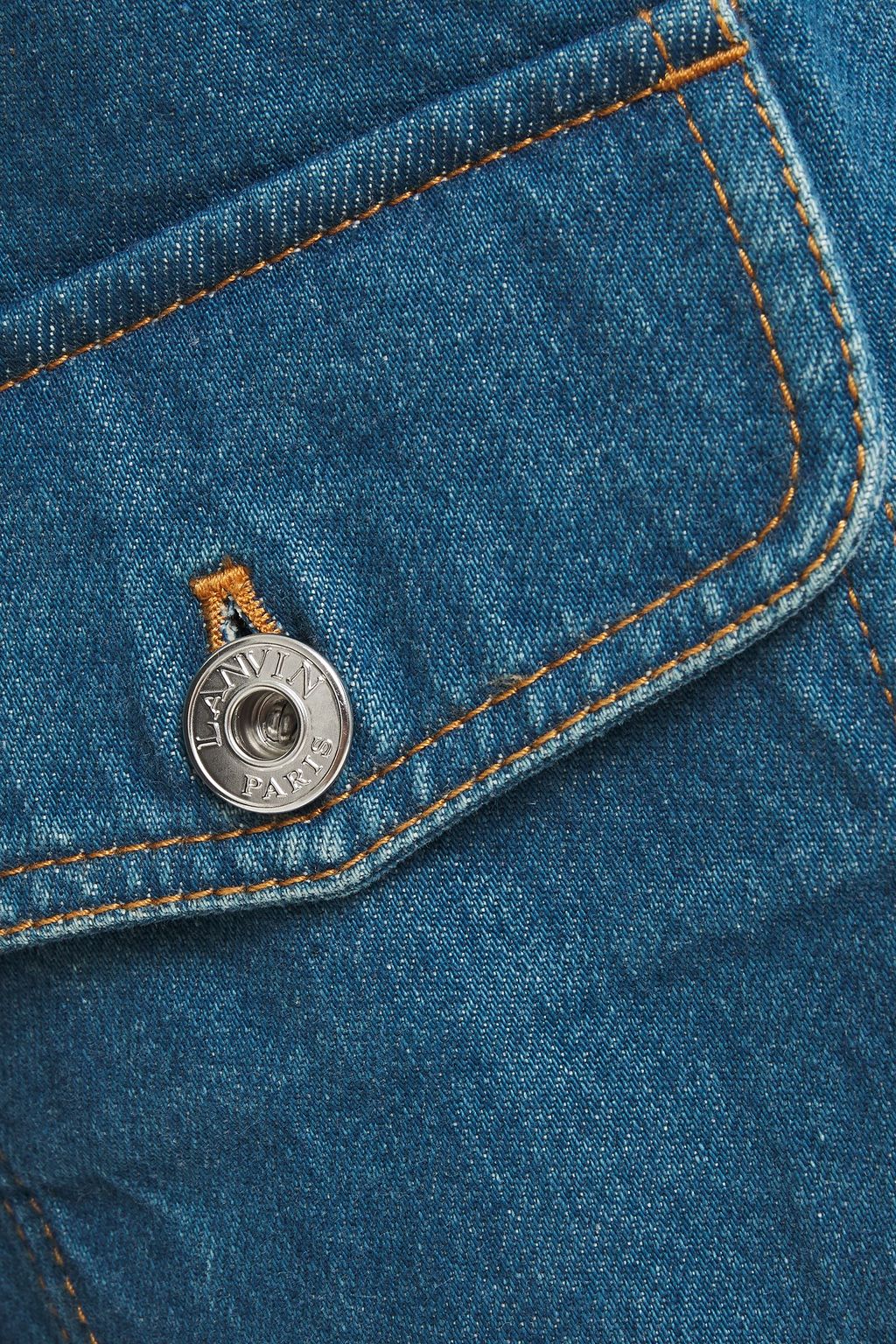 LANVIN Leather-trimmed denim jacket