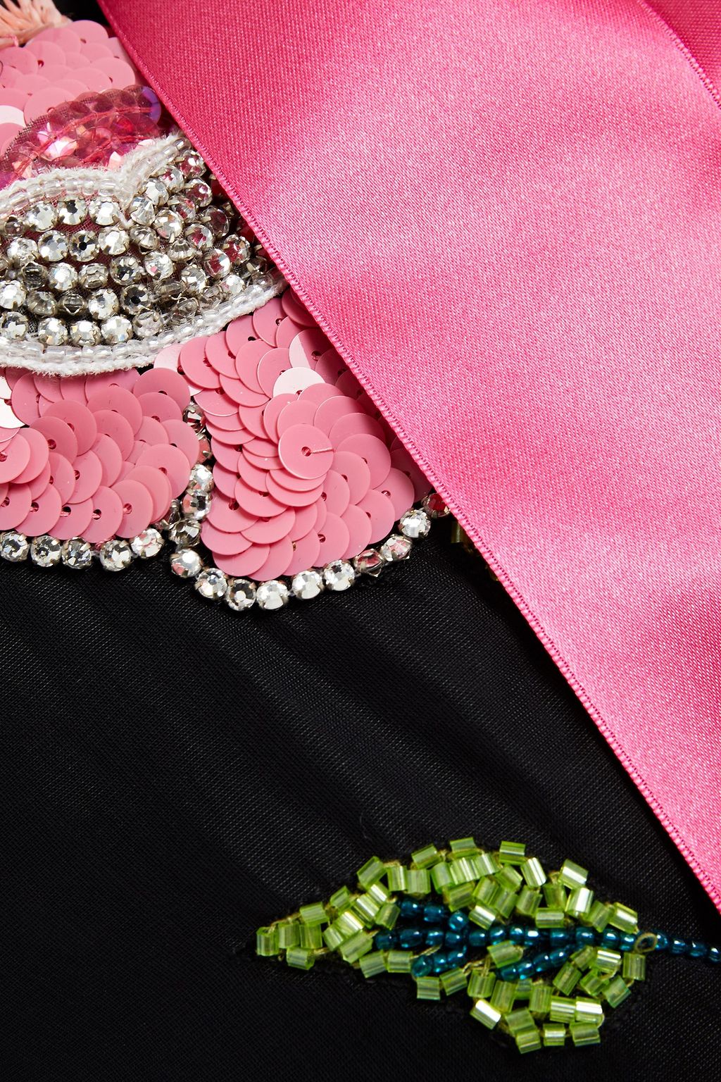 GUCCI Pleated embellished silk-blend organza and crepe de chine dress