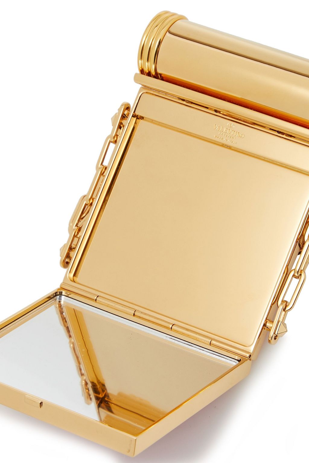 VALENTINO GARAVANI Studded enamel gold-tone keychain