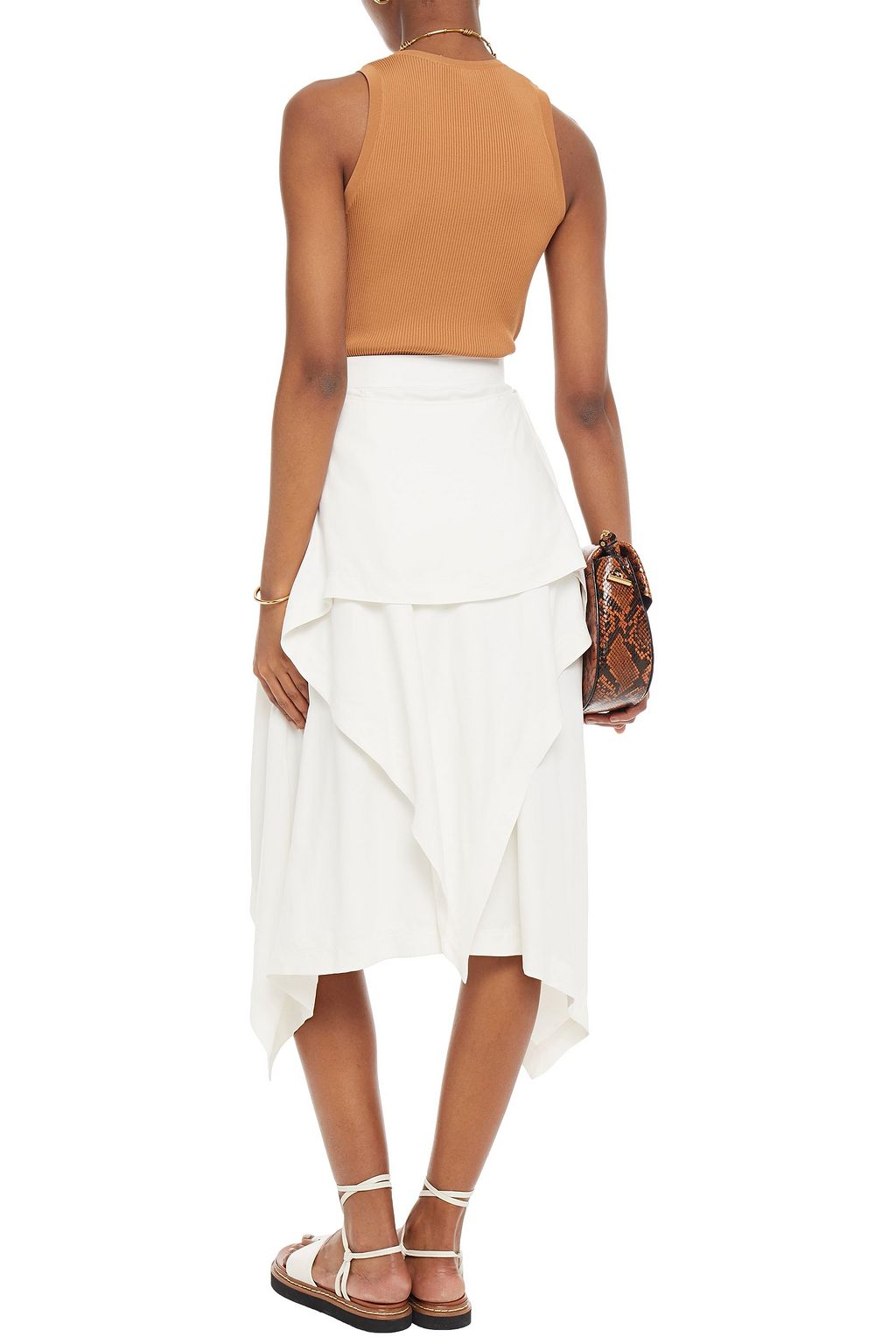 JW ANDERSON Asymmetric draped jersey midi skirt