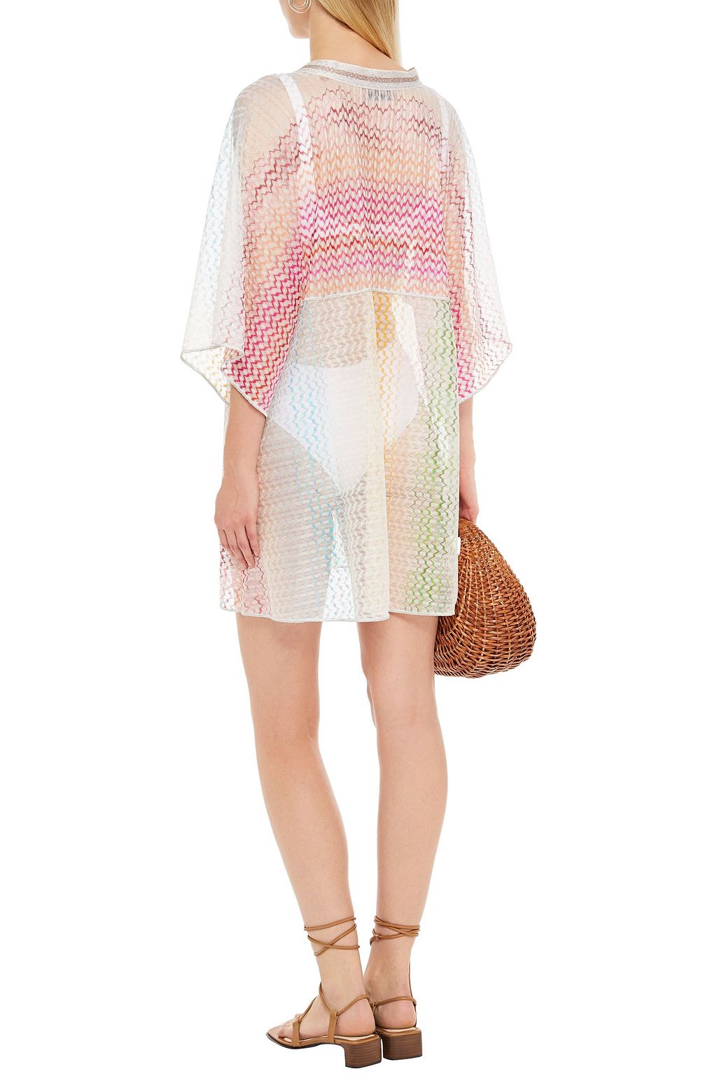 MISSONI MARE Mare metallic-trimmed crochet-knit coverup