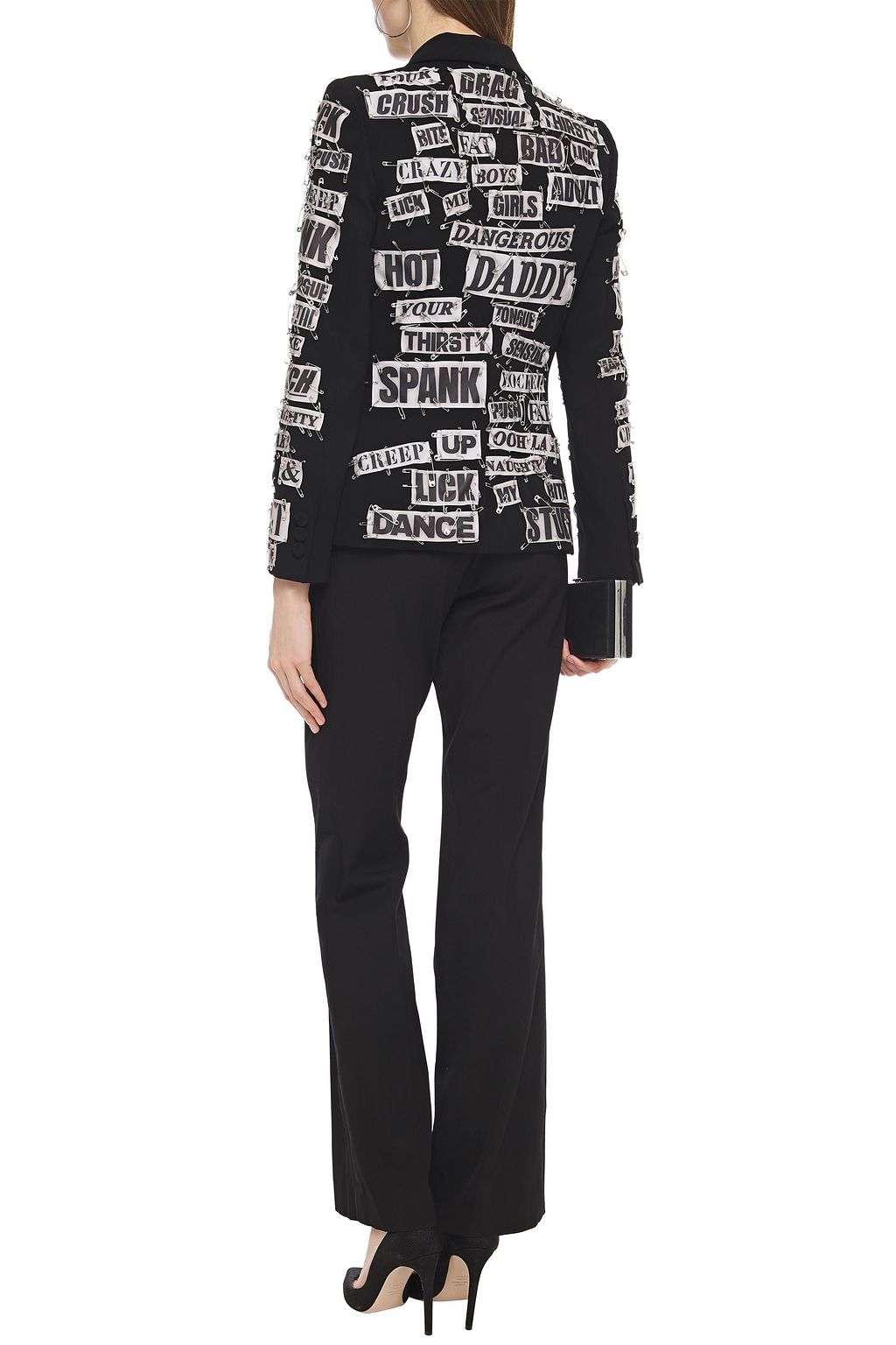 MOSCHINO Embellished crepe blazer