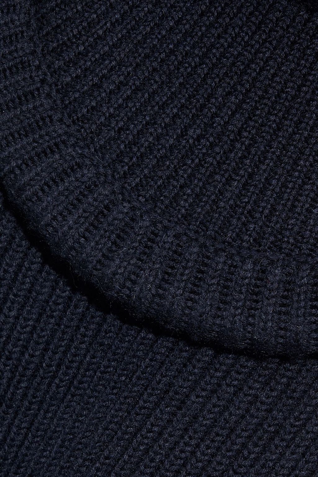 BALENCIAGA Oversized ring-embellished ribbed wool turtleneck sweater