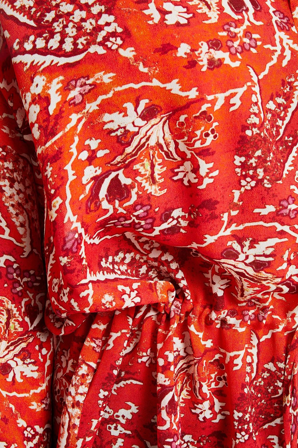 IRO Jacto gathered printed crepe shirt