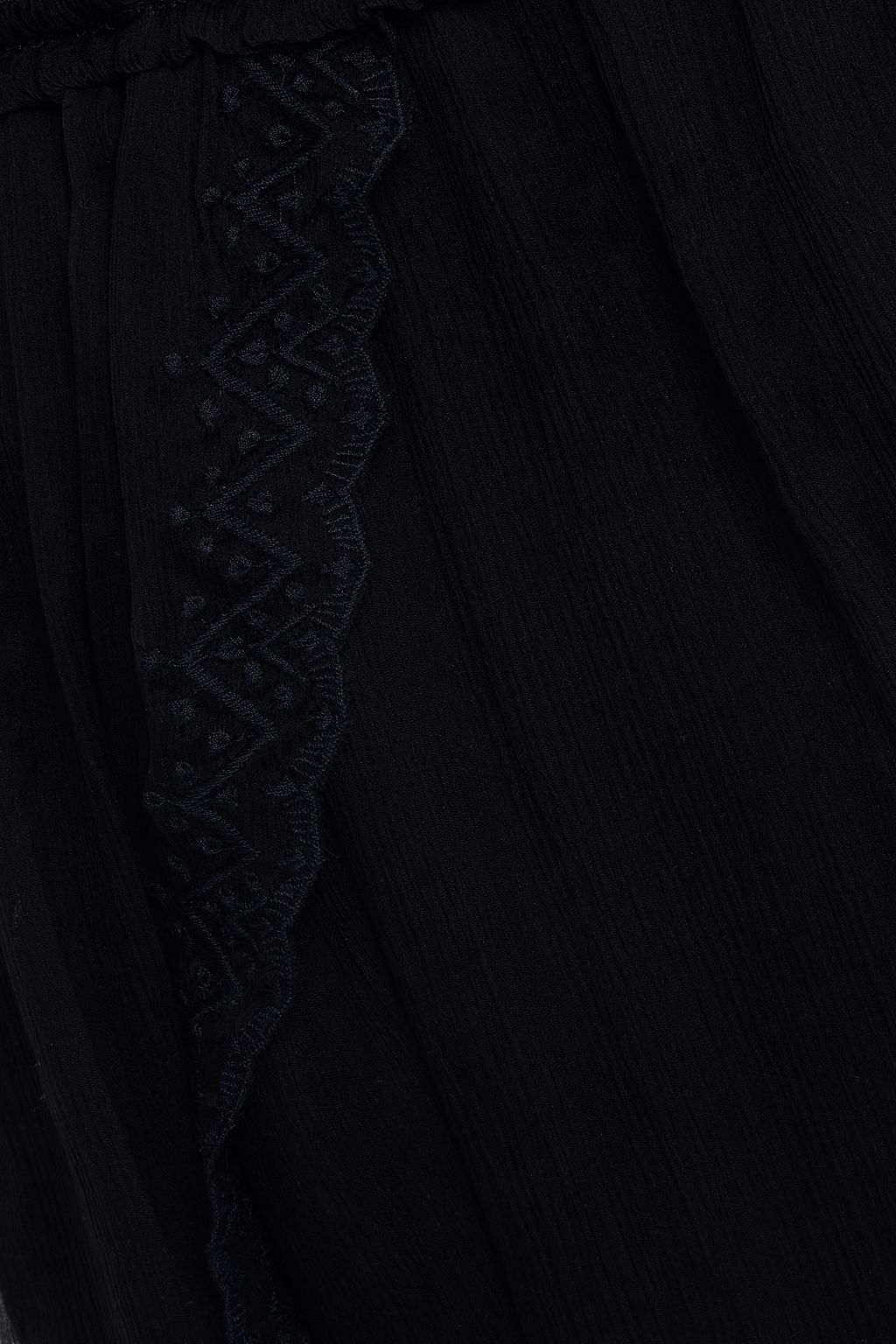 IRO Lendos embroidered ruffled silk-crepon mini dress