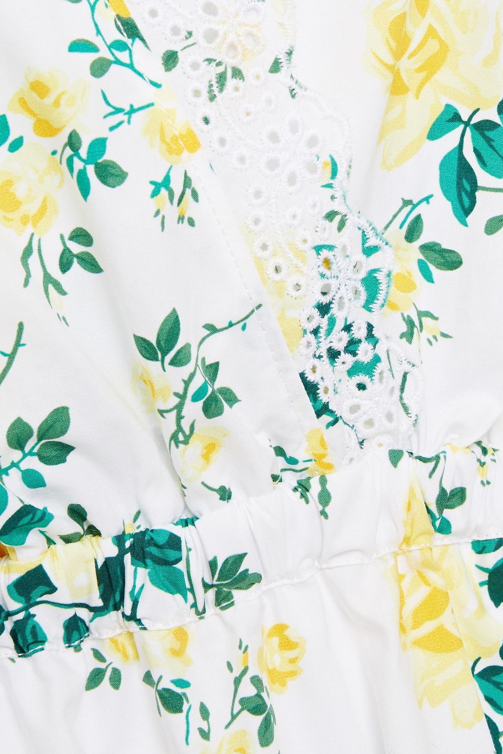 PHILOSOPHY DI LORENZO SERAFINI Tiered floral-print broderie anglaise cotton midi dress