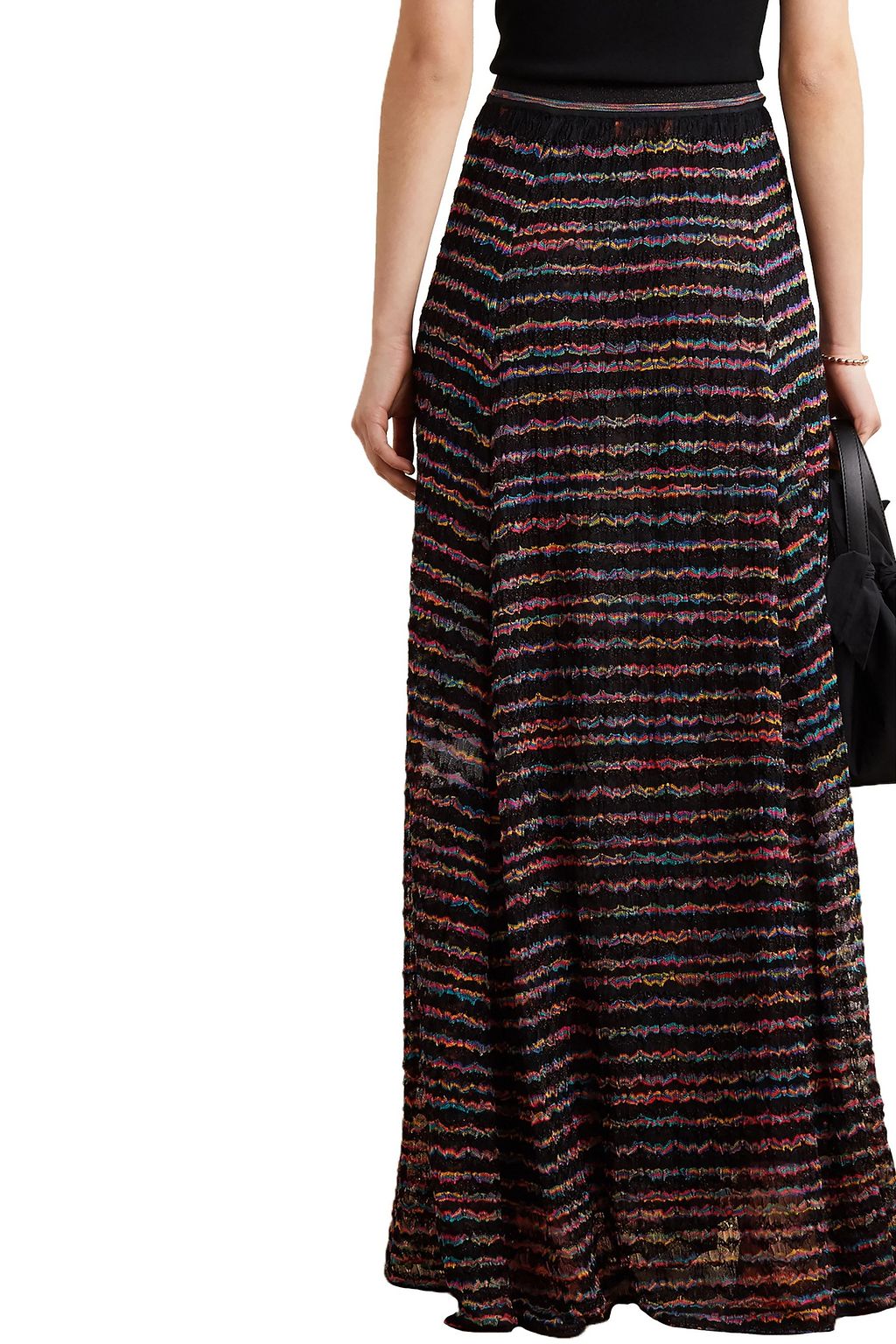 MISSONI Striped crochet-knit maxi skirt