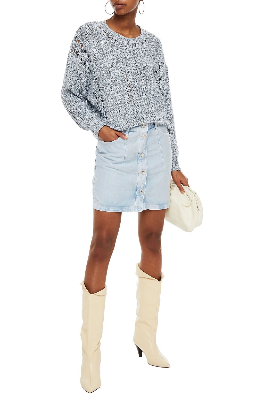 IRO Macaria bleached denim mini skirt