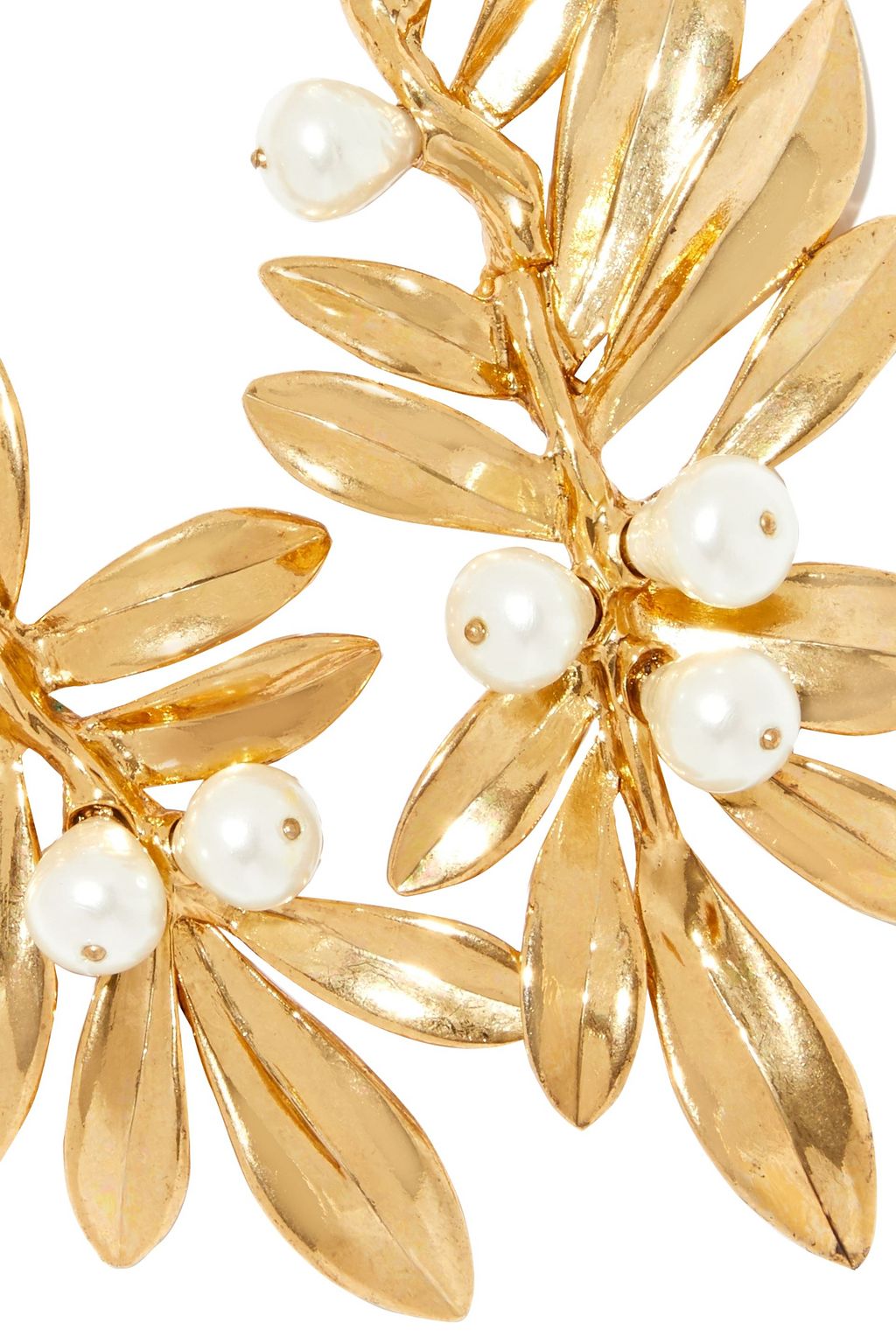 OSCAR DE LA RENTA Gold-tone faux pearl necklace