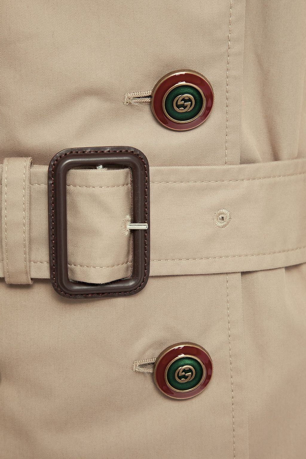 GUCCI Paneled printed cotton-blend gabardine trench coat