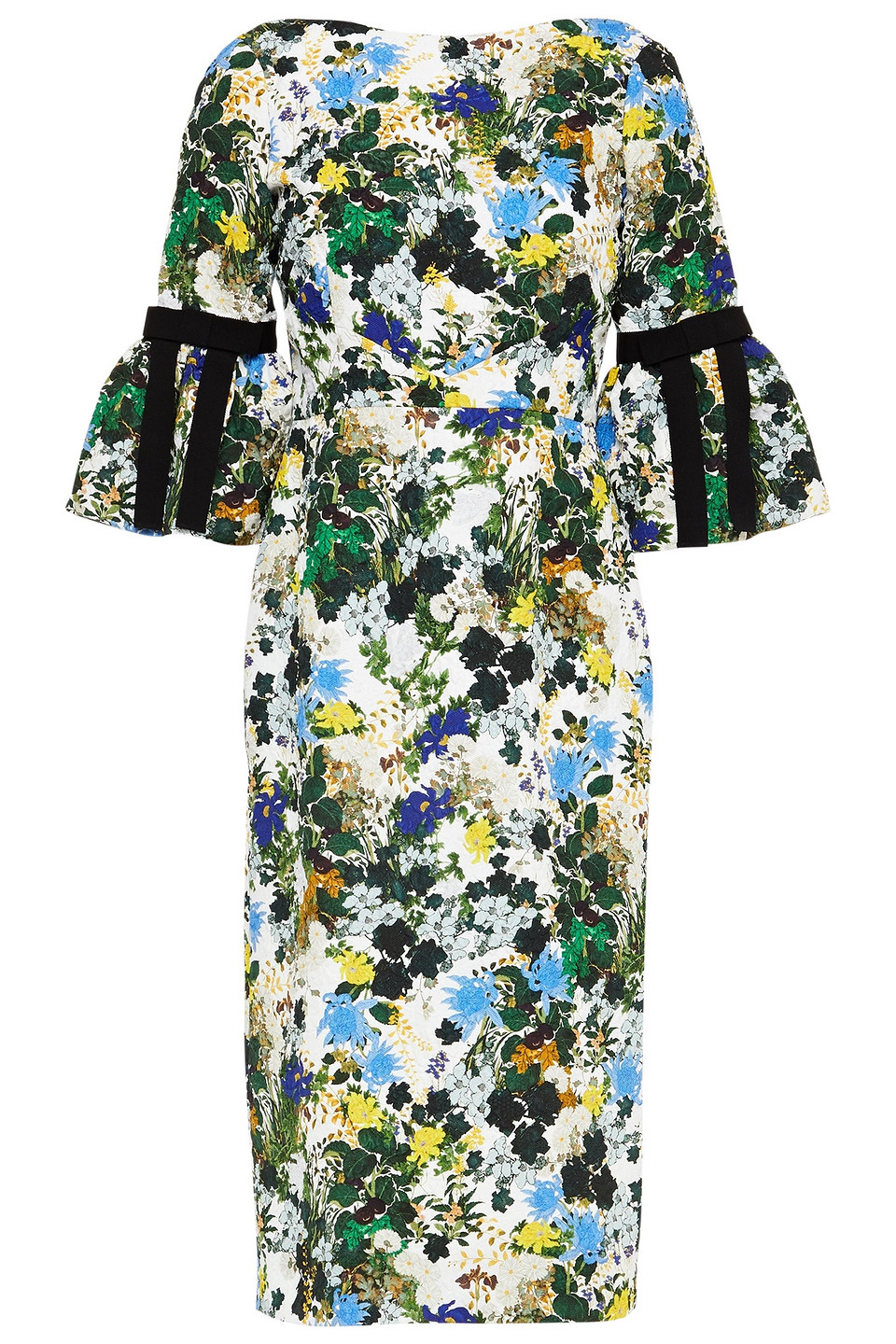Erdem Woman Alexandra Bow-embellished Floral-print Cloqué Midi Dress White Size 12