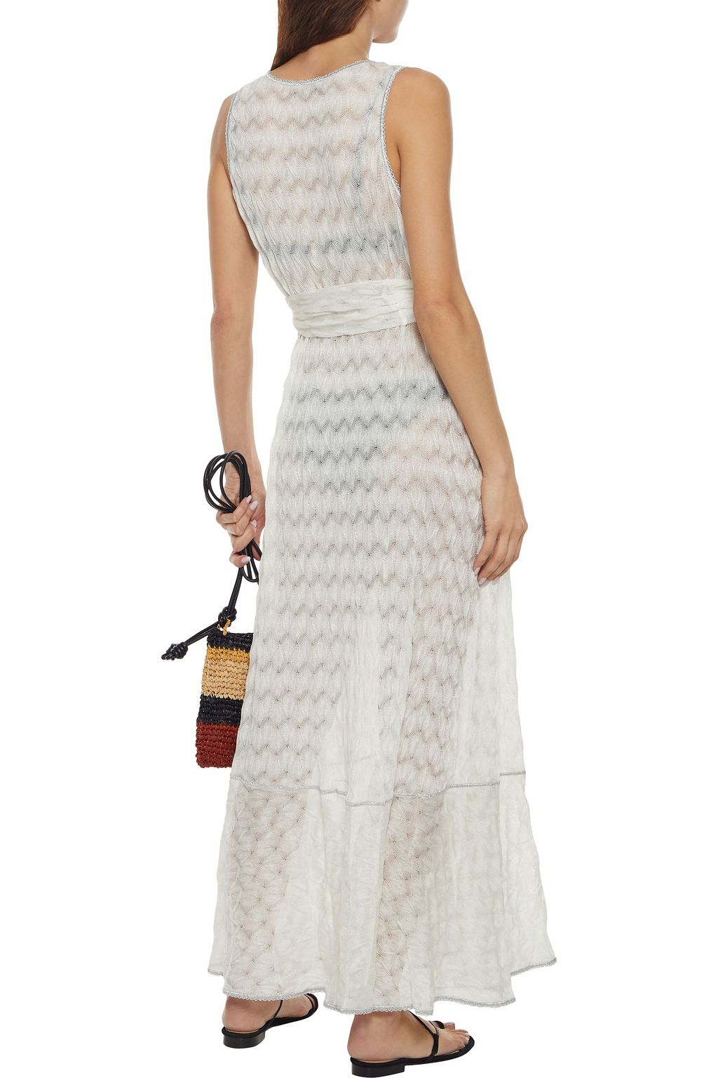 MISSONI MARE Belted crochet-knit maxi dress