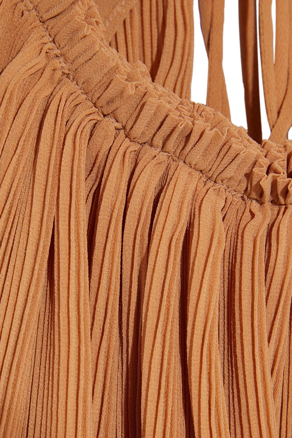 STELLA MCCARTNEY Layered pleated organza and crepe de chine top