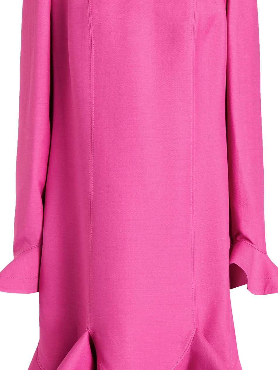 ruffled wool and silk-blend crepe dress