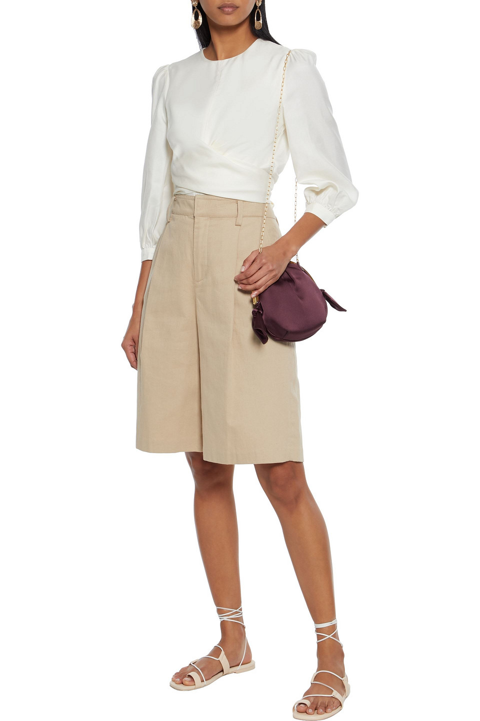 Click to view more detailed imagery on our partner's website Zimmermann Moncur Empire Crossover Silk Top In Ecru