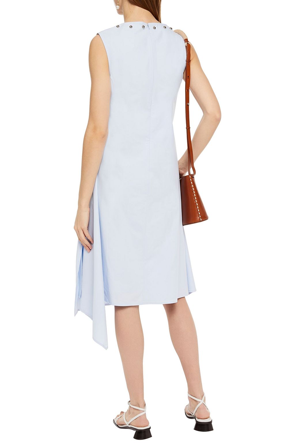 JW ANDERSON Asymmetric studded cotton-poplin dress