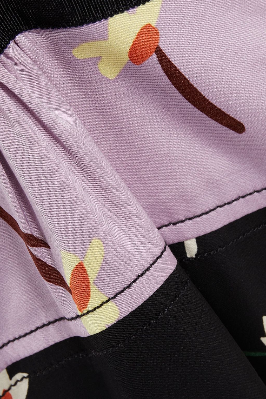 PAUL SMITH Paneled floral-print sateen midi skirt