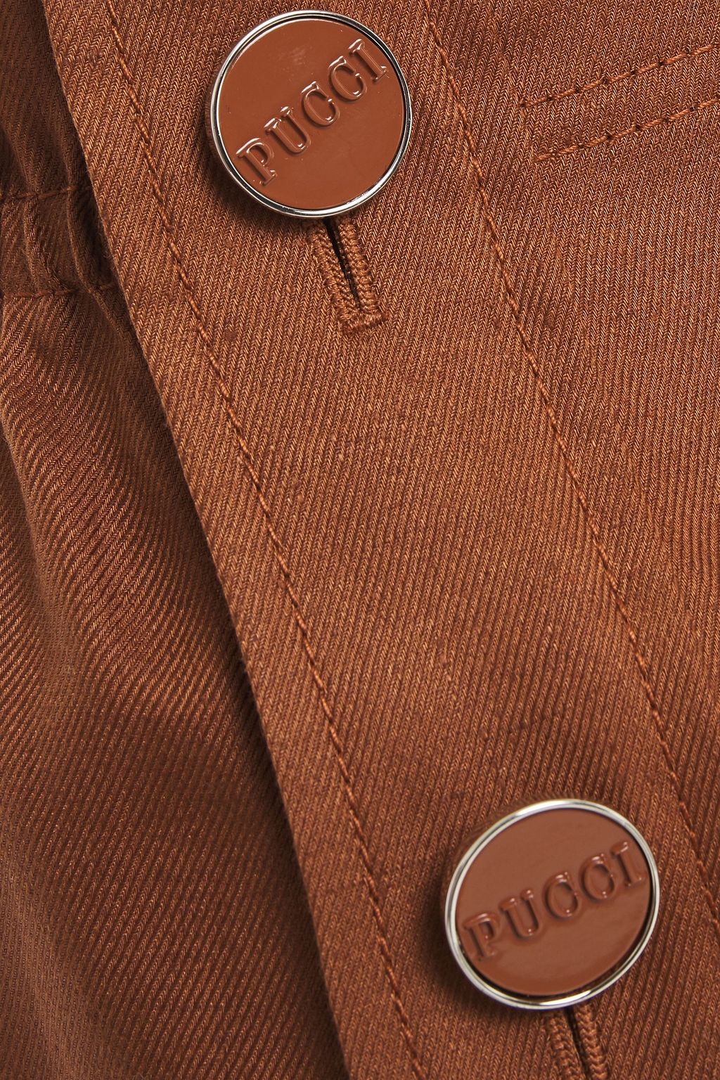 PUCCI Button-detailed linen-twill mini skirt