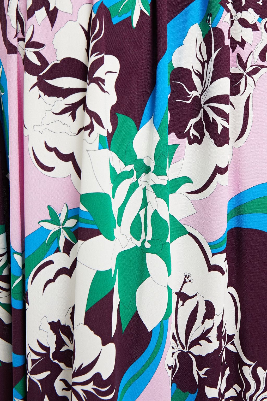 PUCCI Gathered printed jersey midi skirt
