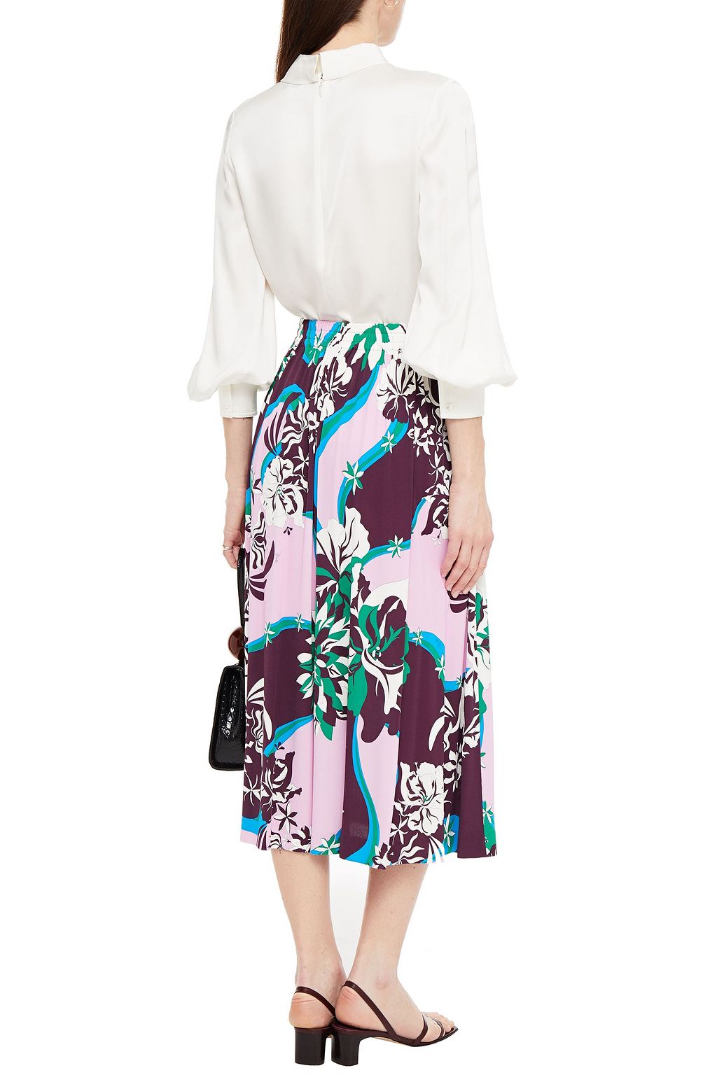 PUCCI Gathered printed jersey midi skirt