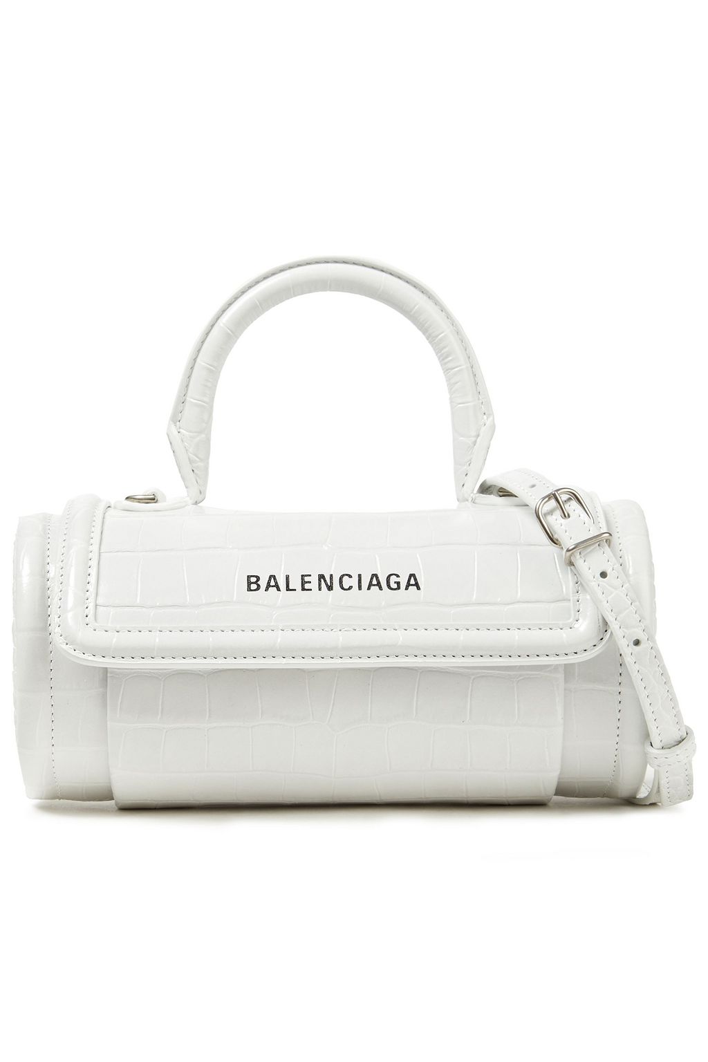 BALENCIAGA Croc-effect leather shoulder bag