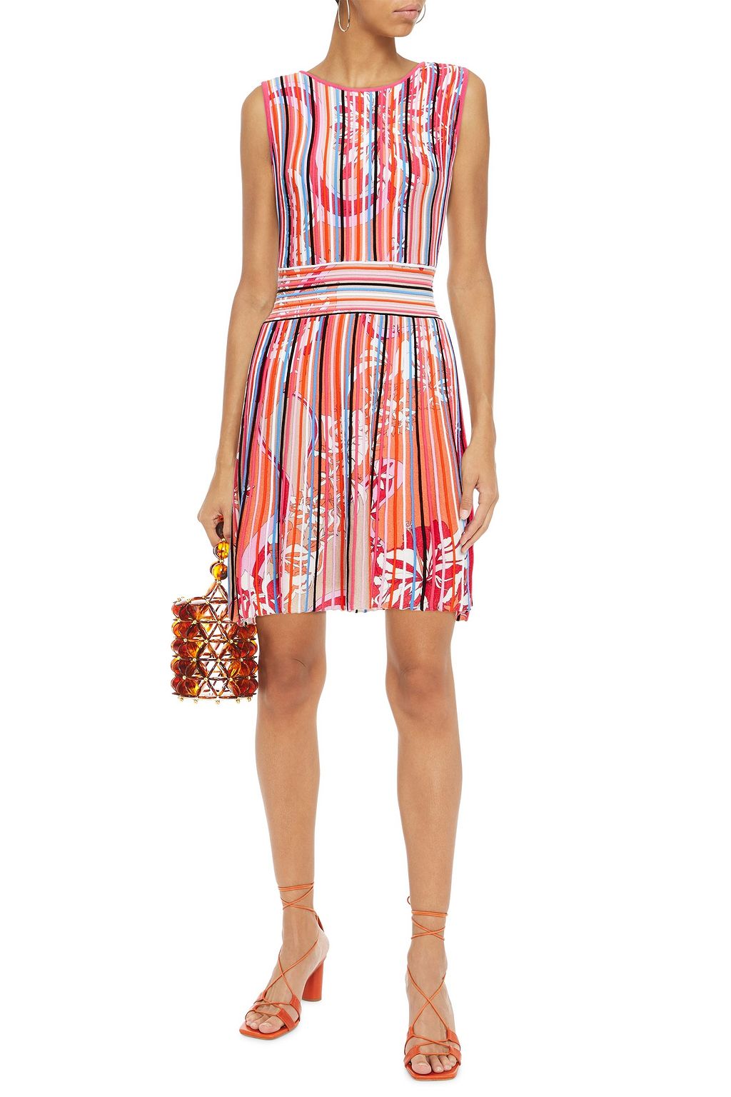 PUCCI Printed ribbed wool-blend mini dress