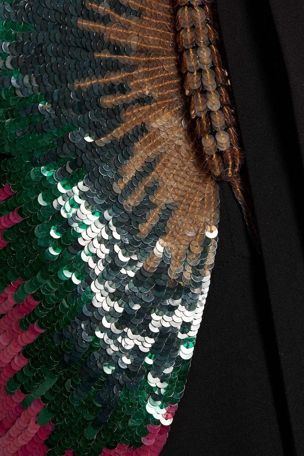VALENTINO GARAVANI Pussy-bow sequined silk-crepe de chine mini dress