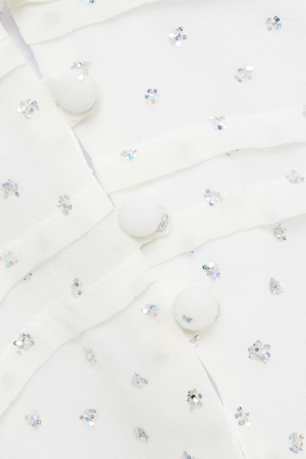 IRO Jucita cropped glittered silk-georgette blouse