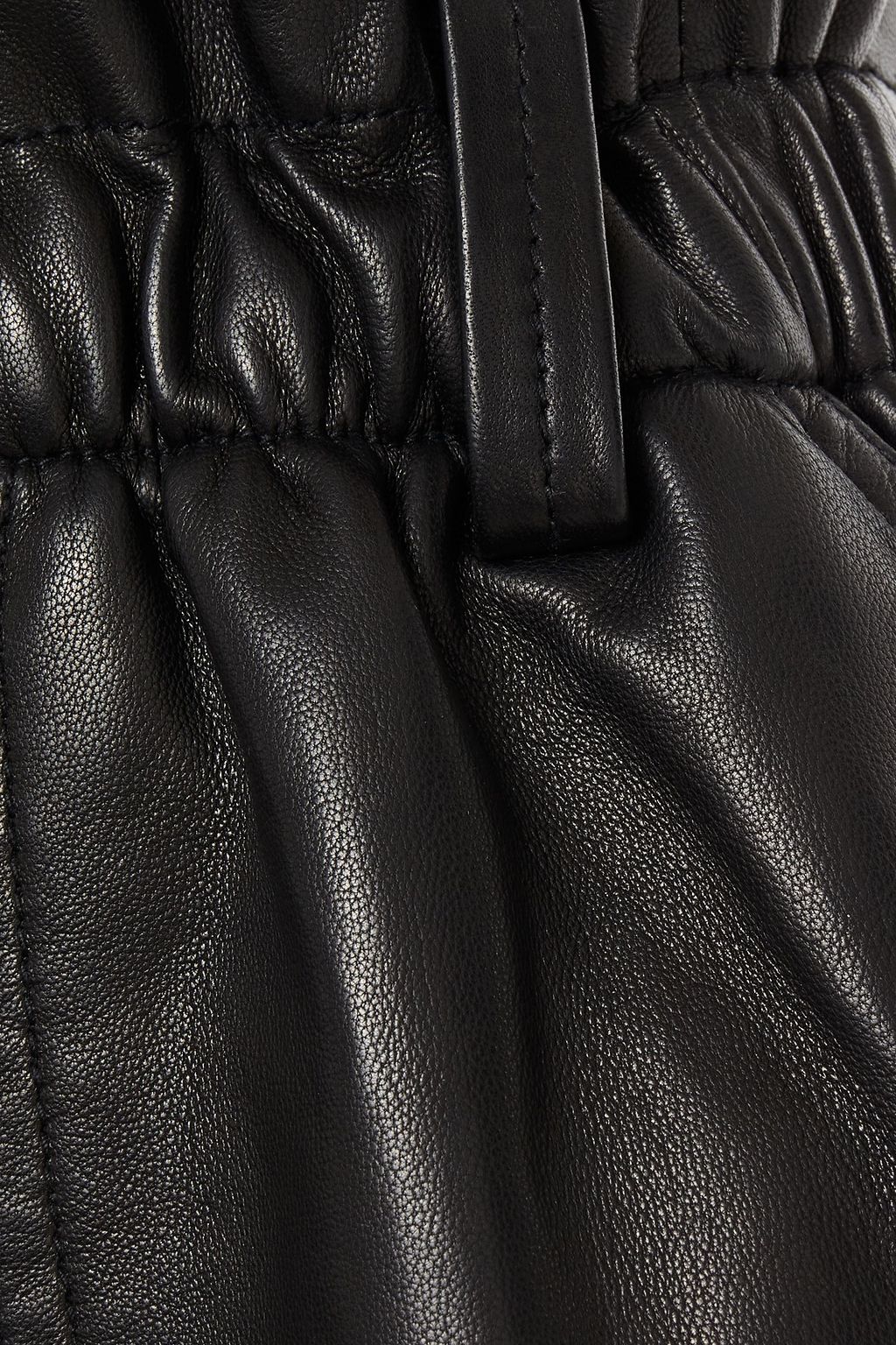 IRO Fuzi gathered leather mini skirt